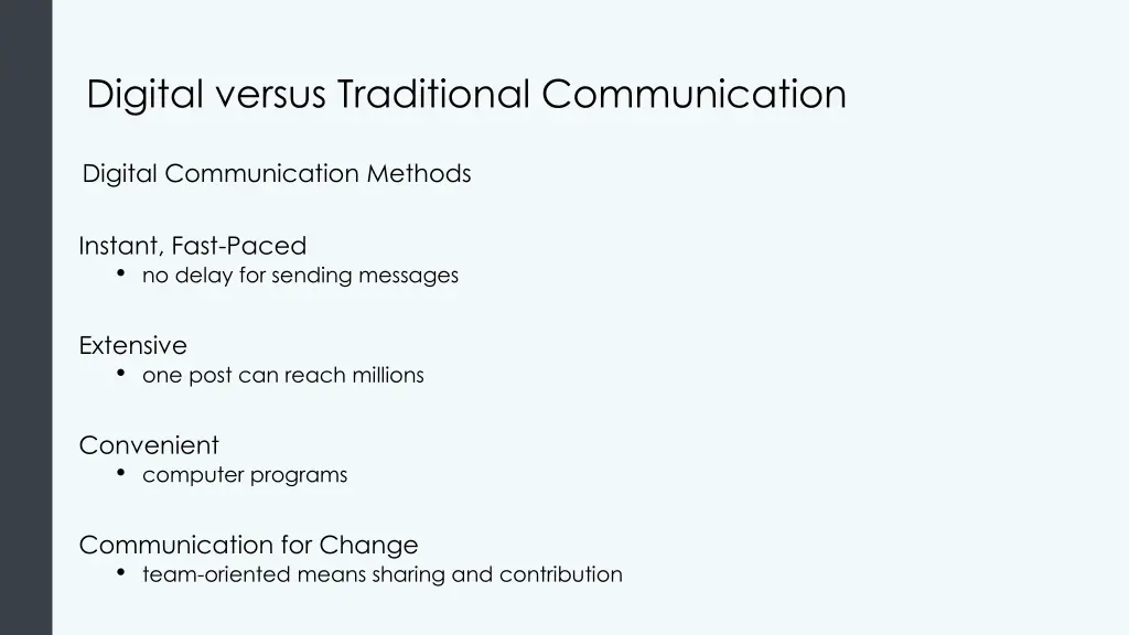 digital versus traditional communication