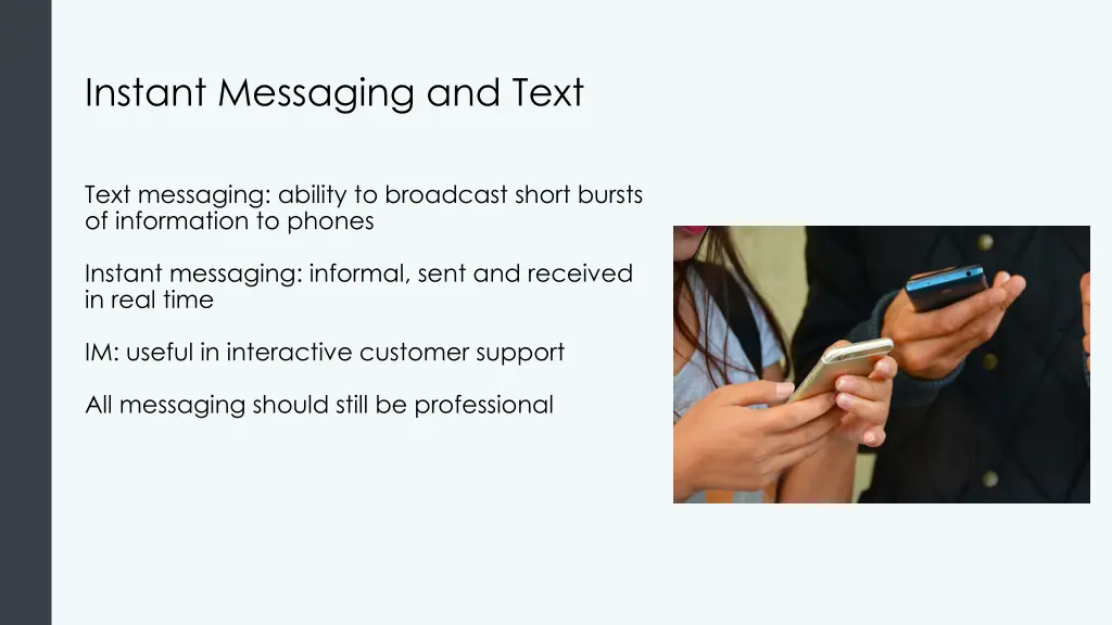 instant messaging and text