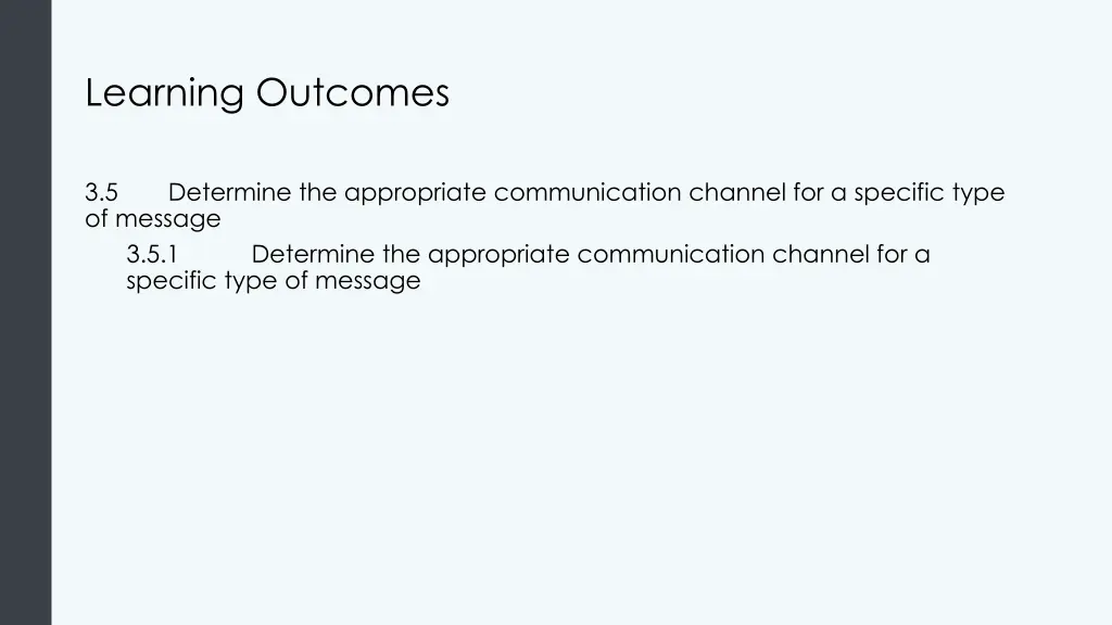 learning outcomes