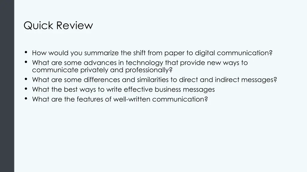 quick review
