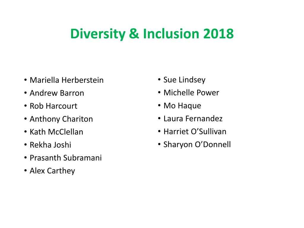 diversity inclusion 2018
