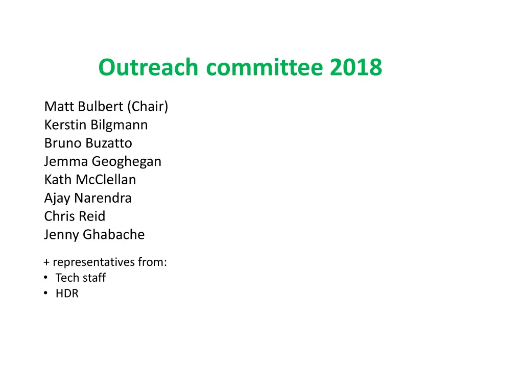 outreach committee 2018