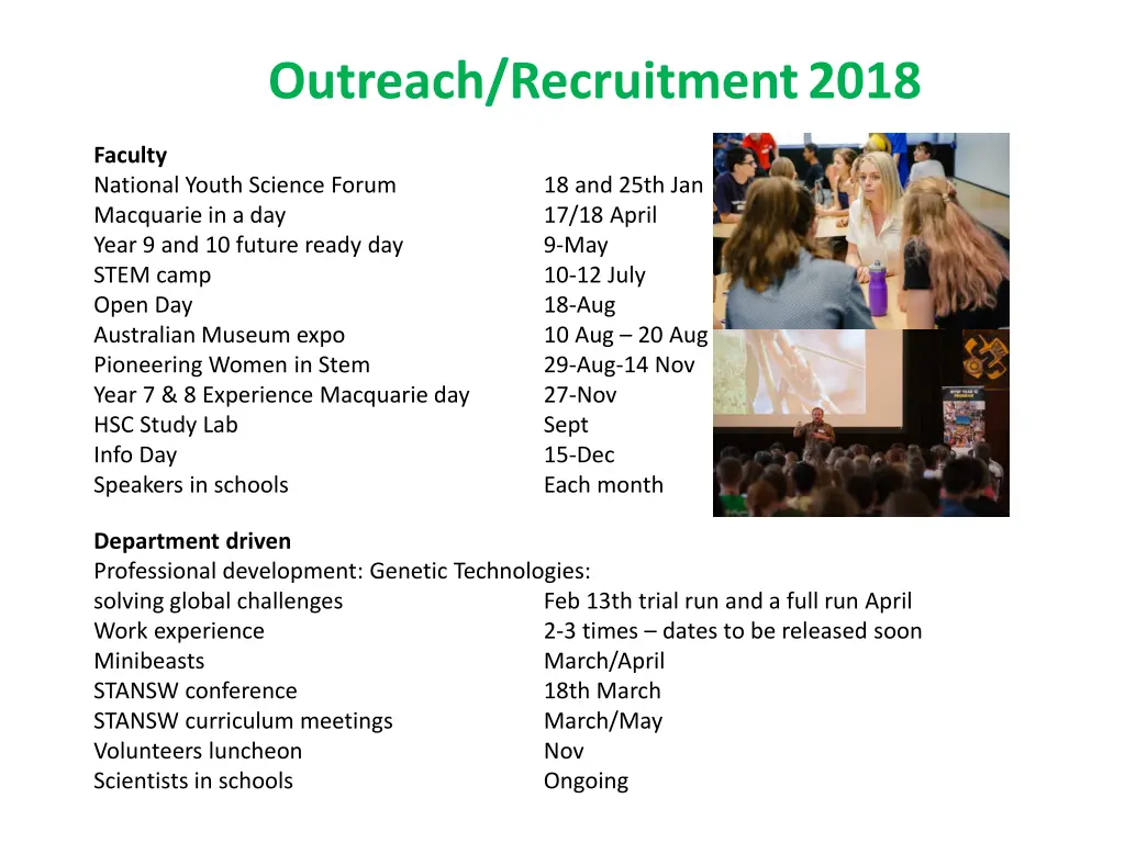 outreach recruitment 2018