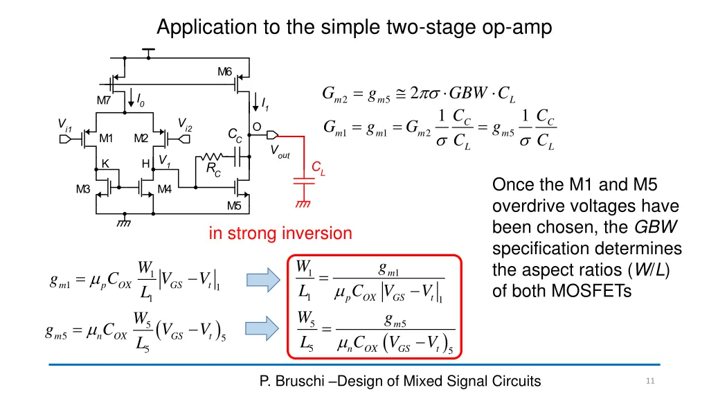 application to the simple two stage op amp
