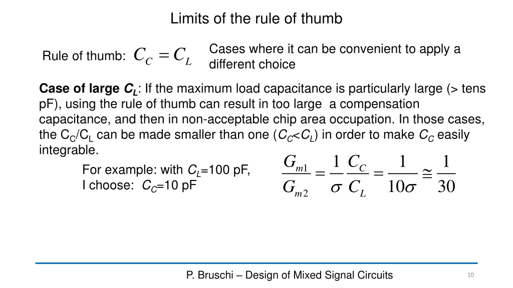 limits of the rule of thumb