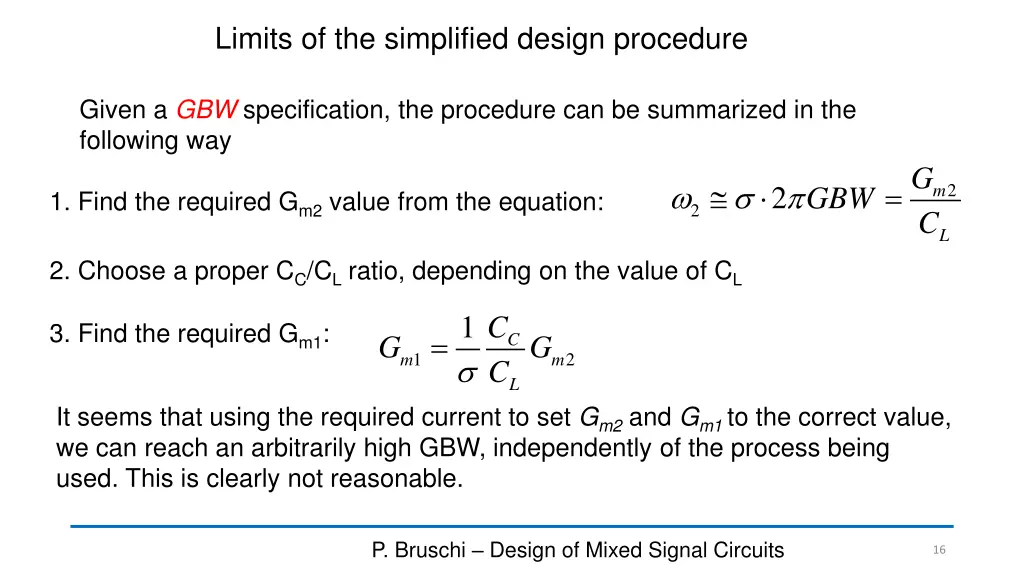 limits of the simplified design procedure