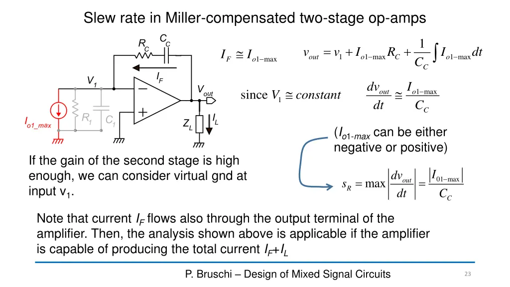 slew rate in miller compensated two stage op amps 1