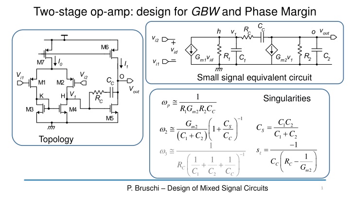 two stage op amp design for gbw and phase margin