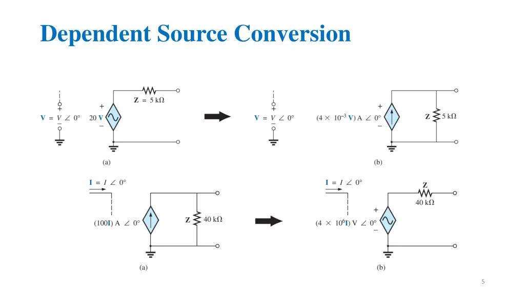 dependent source conversion