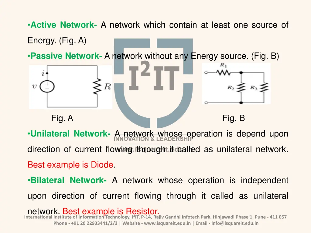 active network a network which contain at least