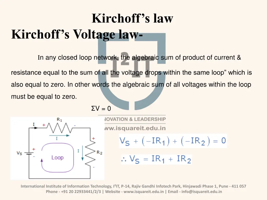 kirchoff s law 1
