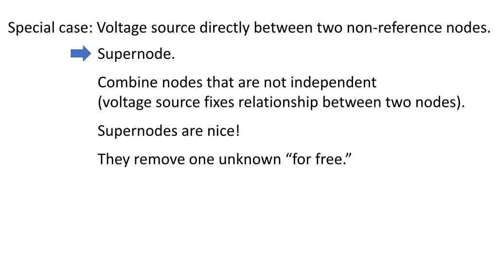 special case voltage source directly between