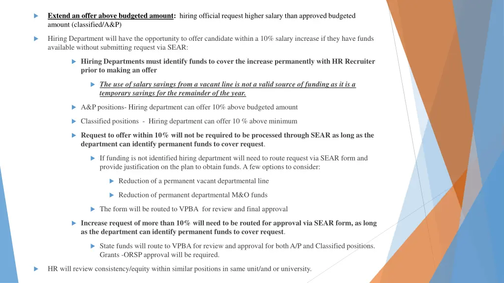 extend an offer above budgeted amount hiring