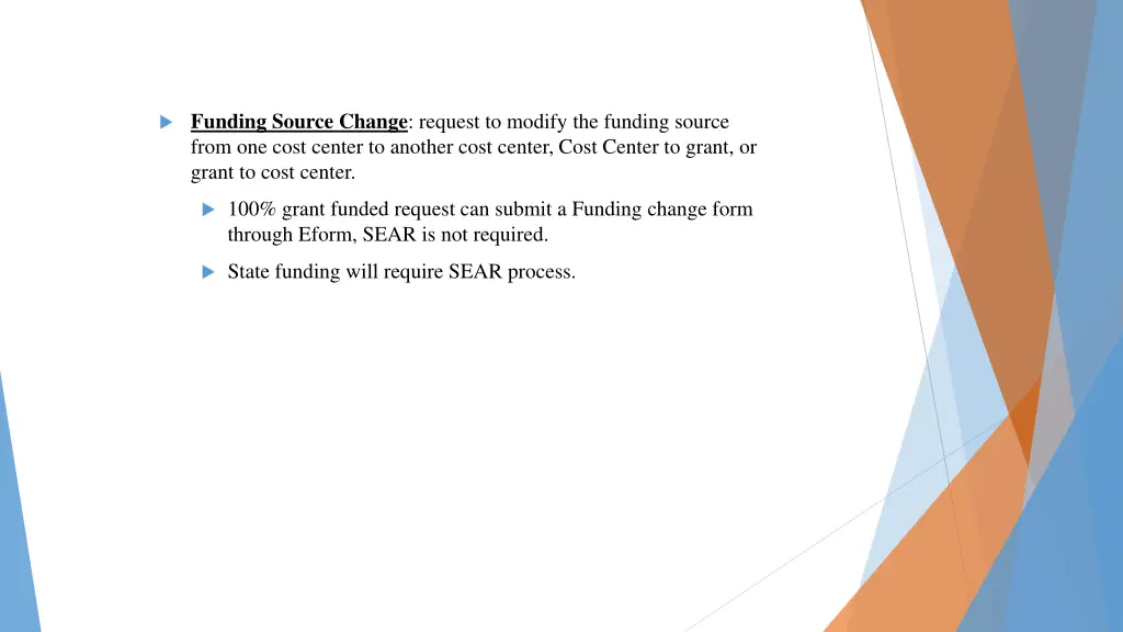 funding source change request to modify