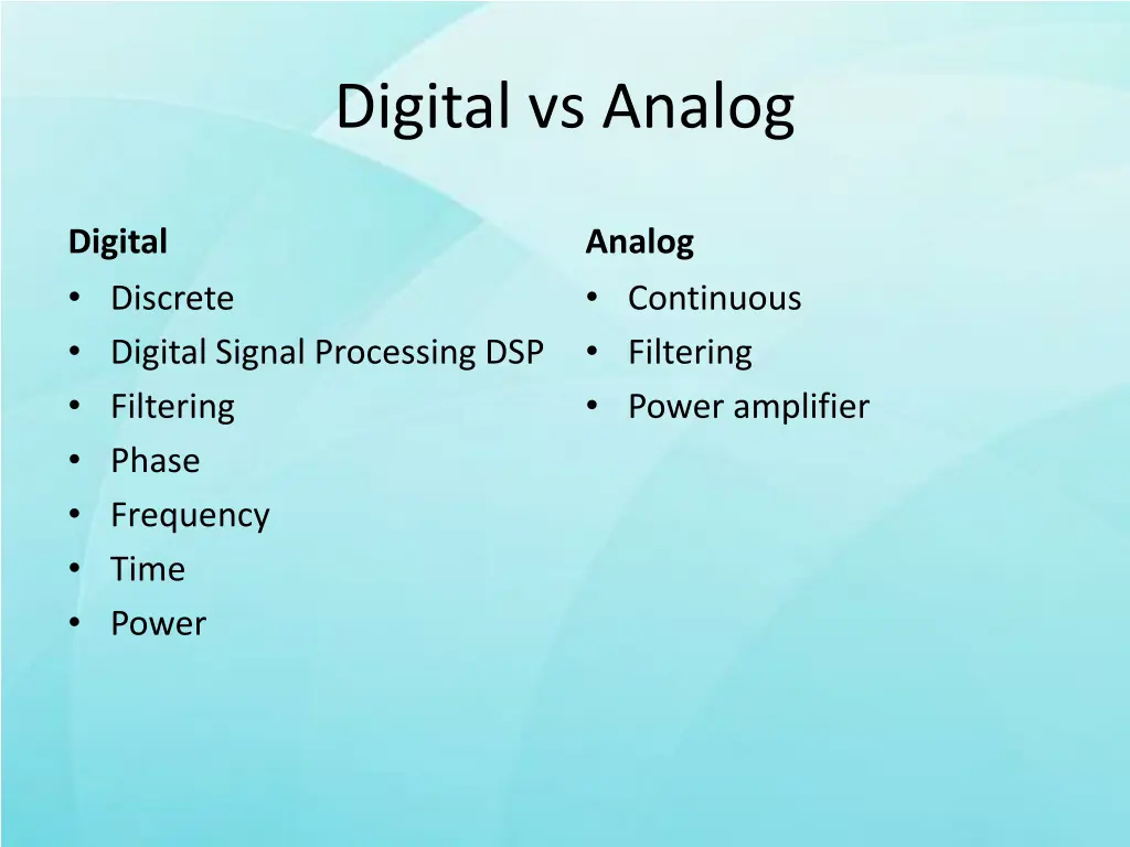 digital vs analog