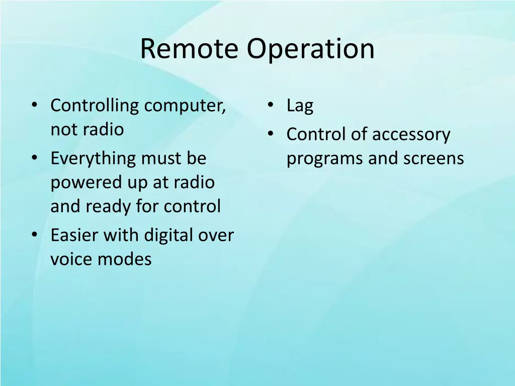 remote operation