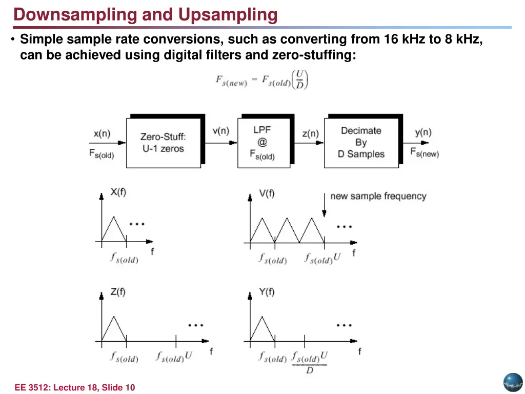 downsampling and upsampling