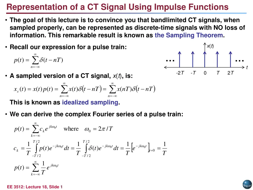 representation of a ct signal using impulse