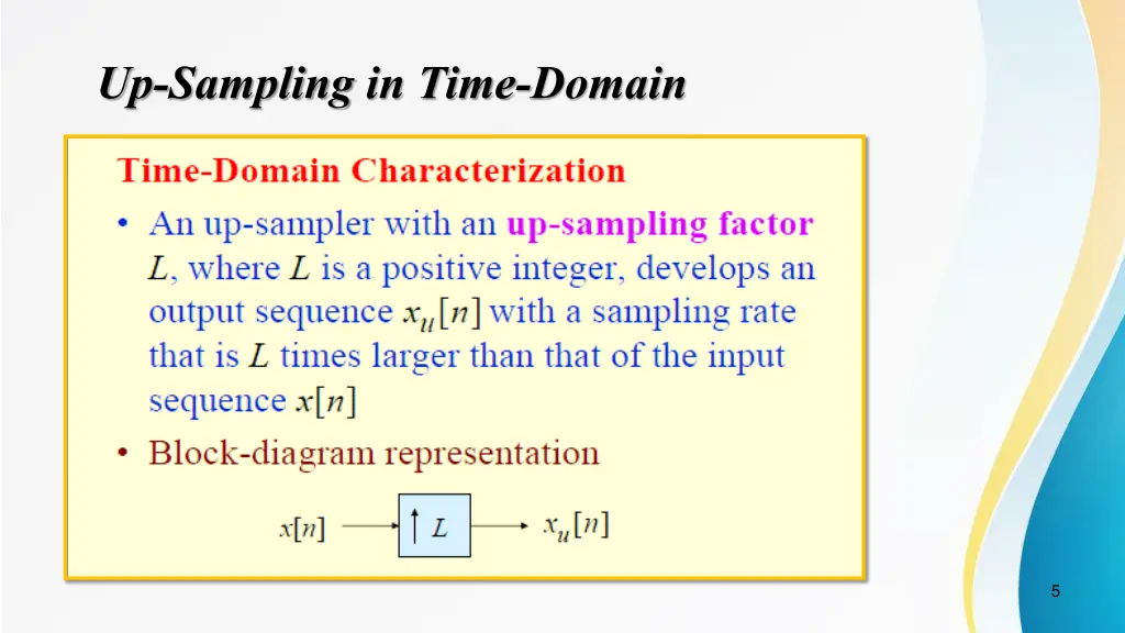 up sampling in time domain