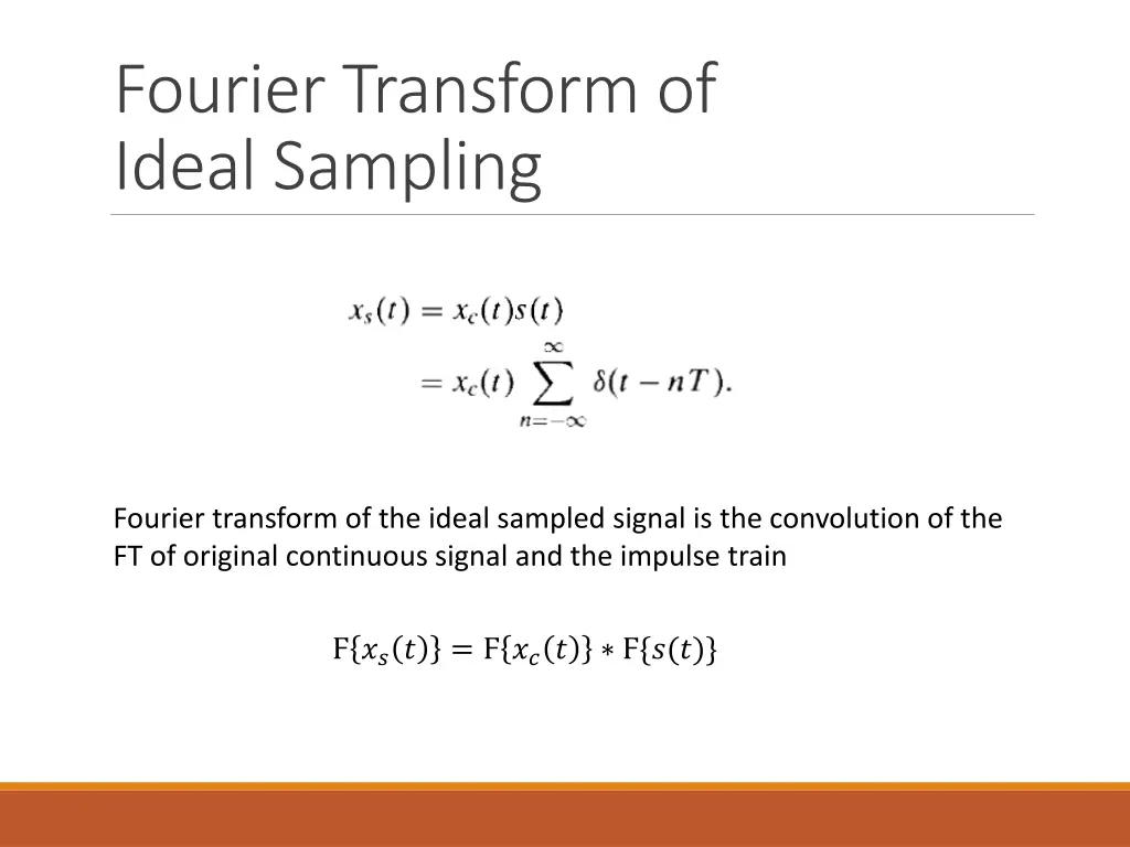fourier transform of ideal sampling