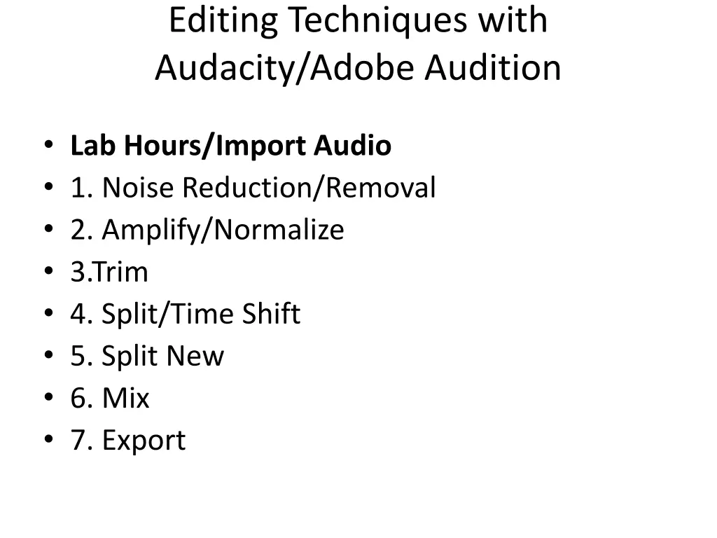 editing techniques with audacity adobe audition