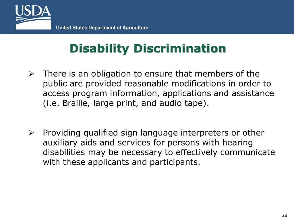 united states department of agriculture 26