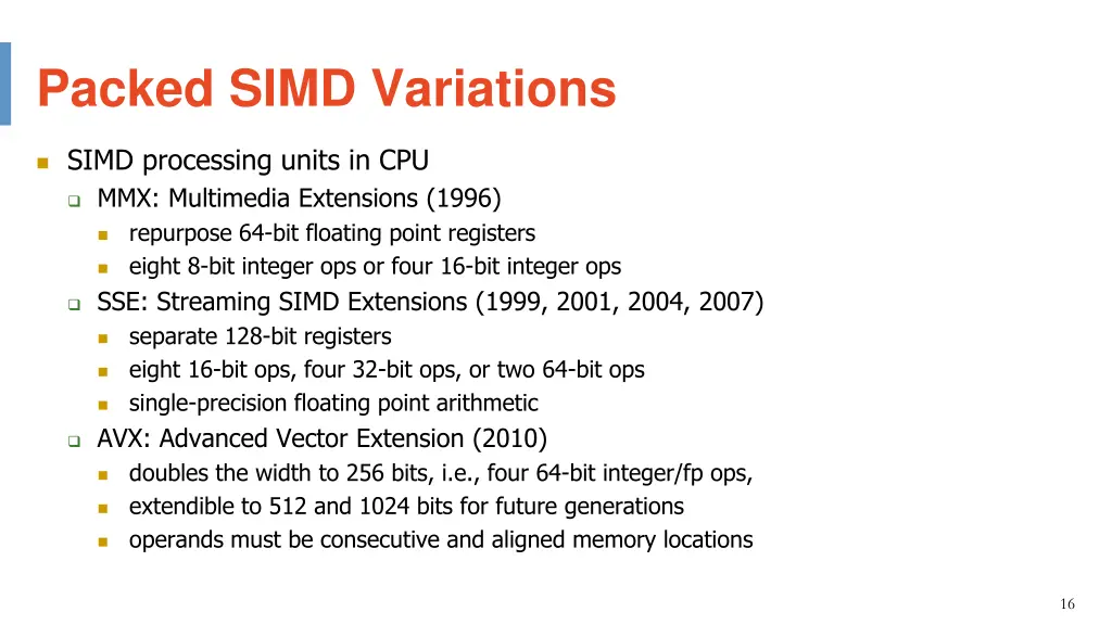 packed simd variations