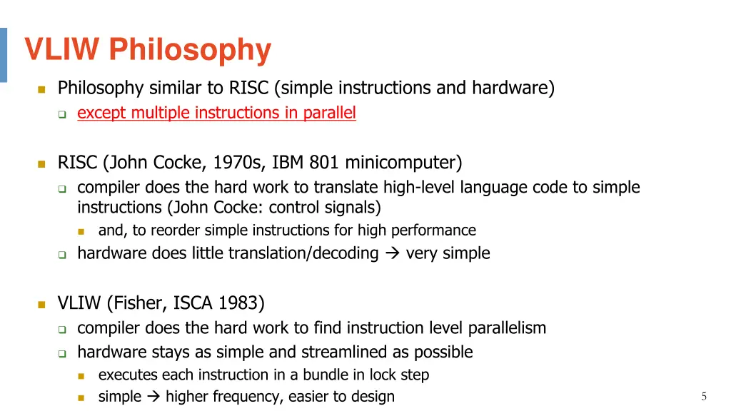 vliw philosophy