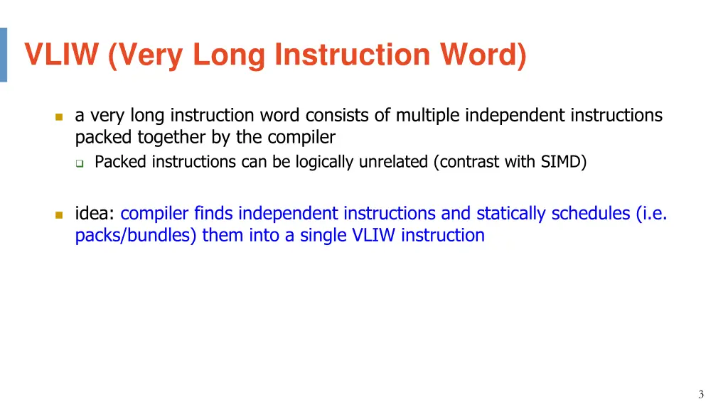 vliw very long instruction word
