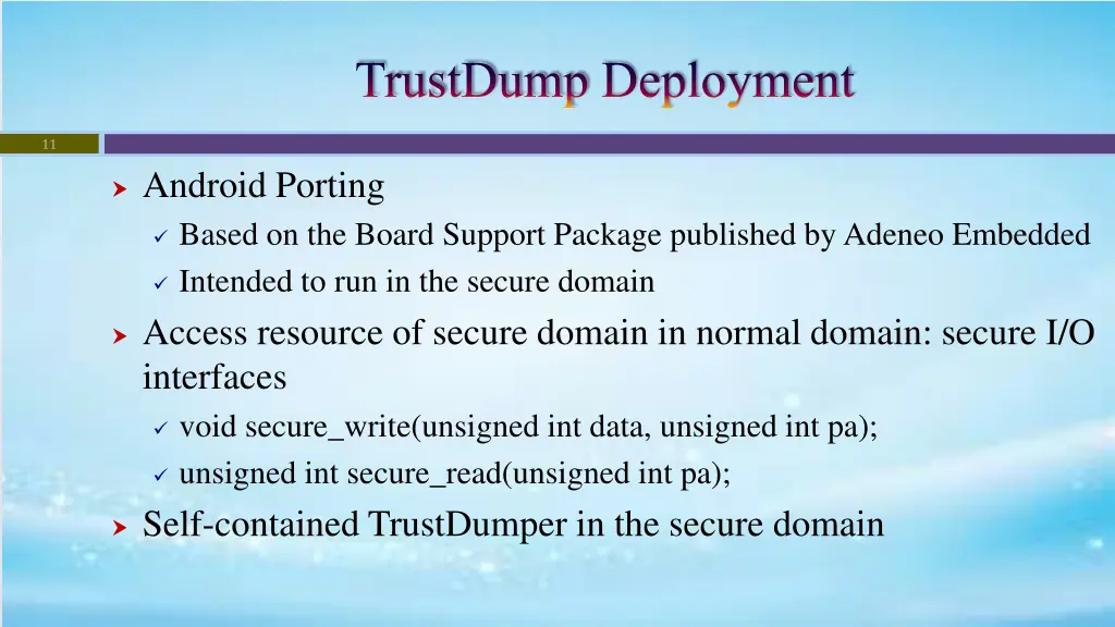 trustdump deployment