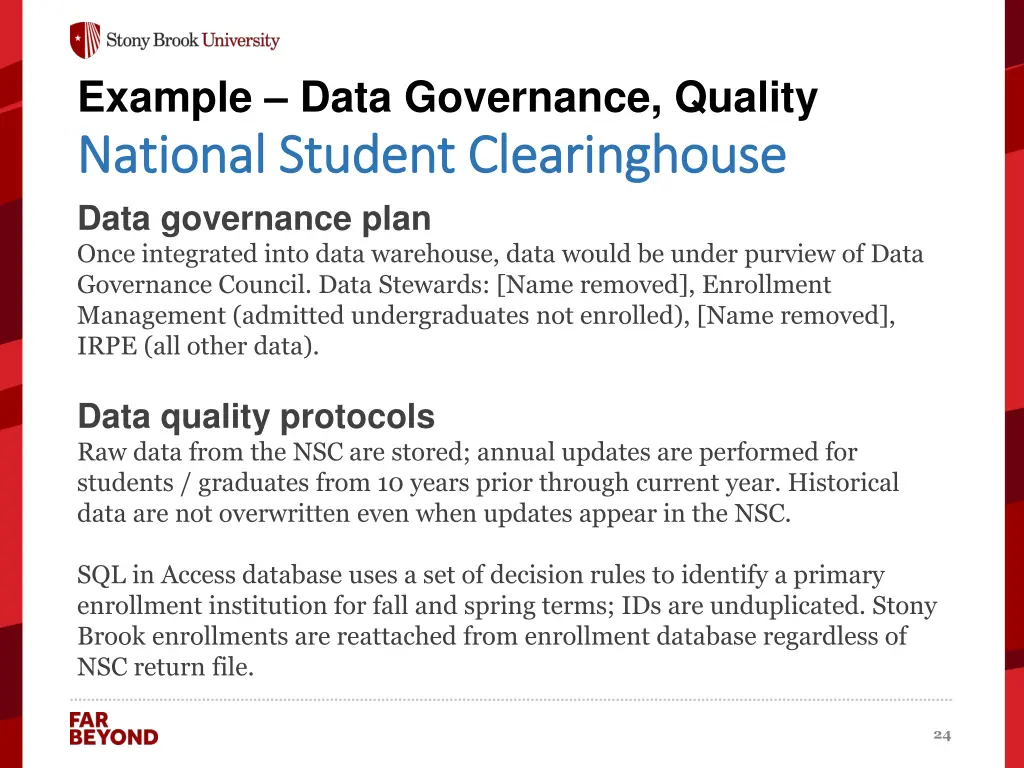 example data governance quality national student