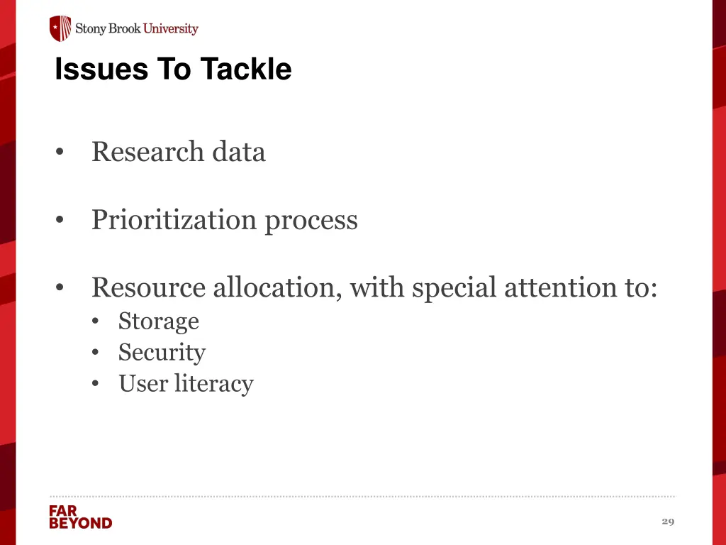 issues to tackle