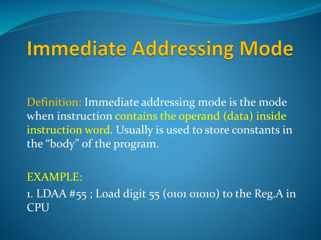 definition immediate addressing mode is the mode