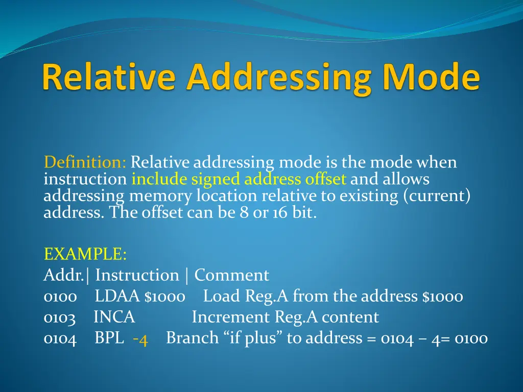 definition relative addressing mode is the mode