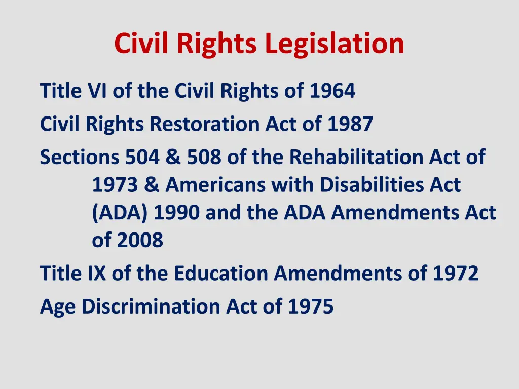civil rights legislation