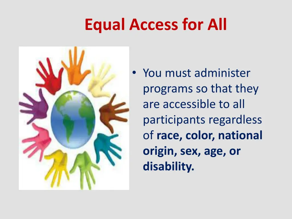 equal access for all