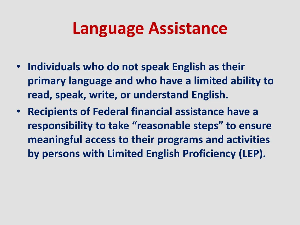 language assistance