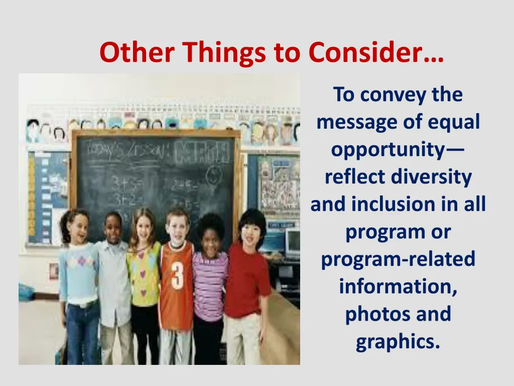 other things to consider