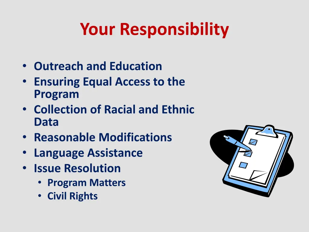 your responsibility