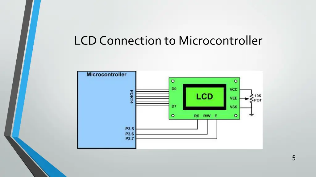 lcd connection to microcontroller