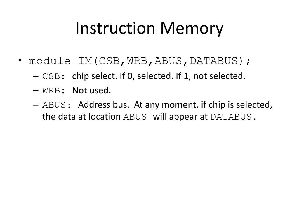 instruction memory