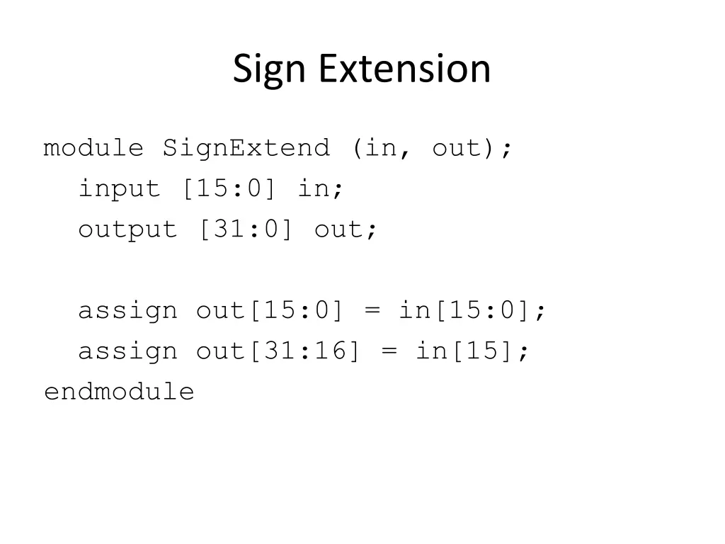 sign extension