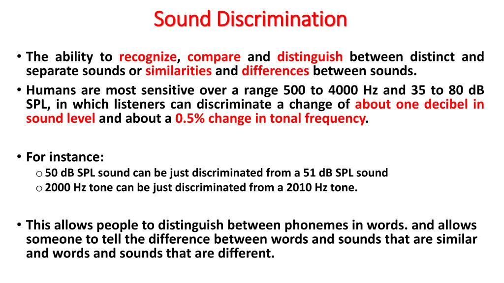 sound discrimination sound discrimination