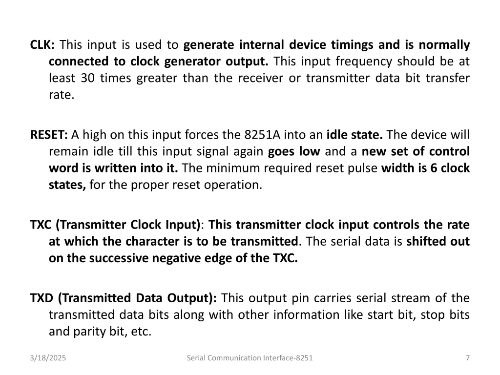 clk this input is used to generate internal