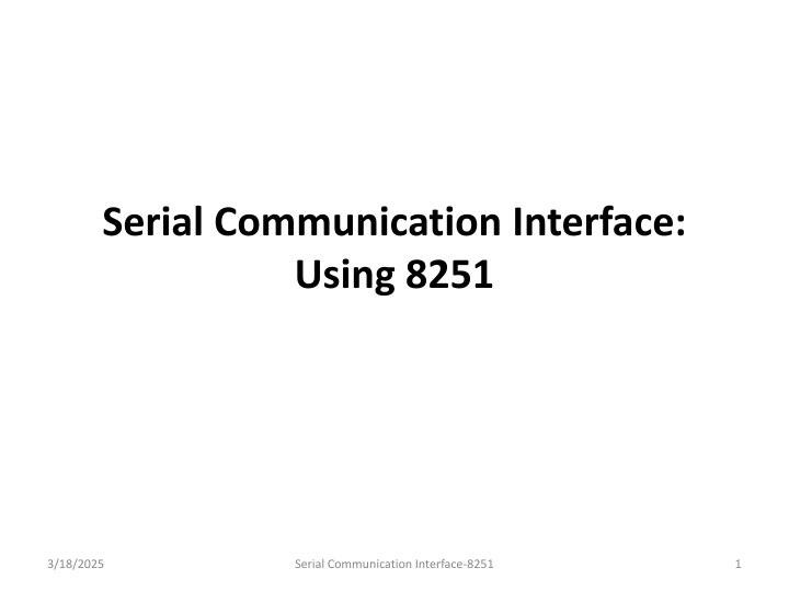 serial communication interface using 8251