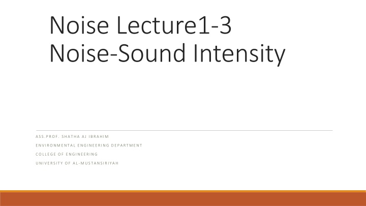 noise lecture1 3 noise sound intensity