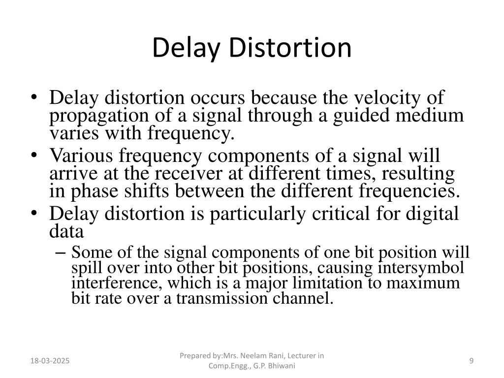 delay distortion