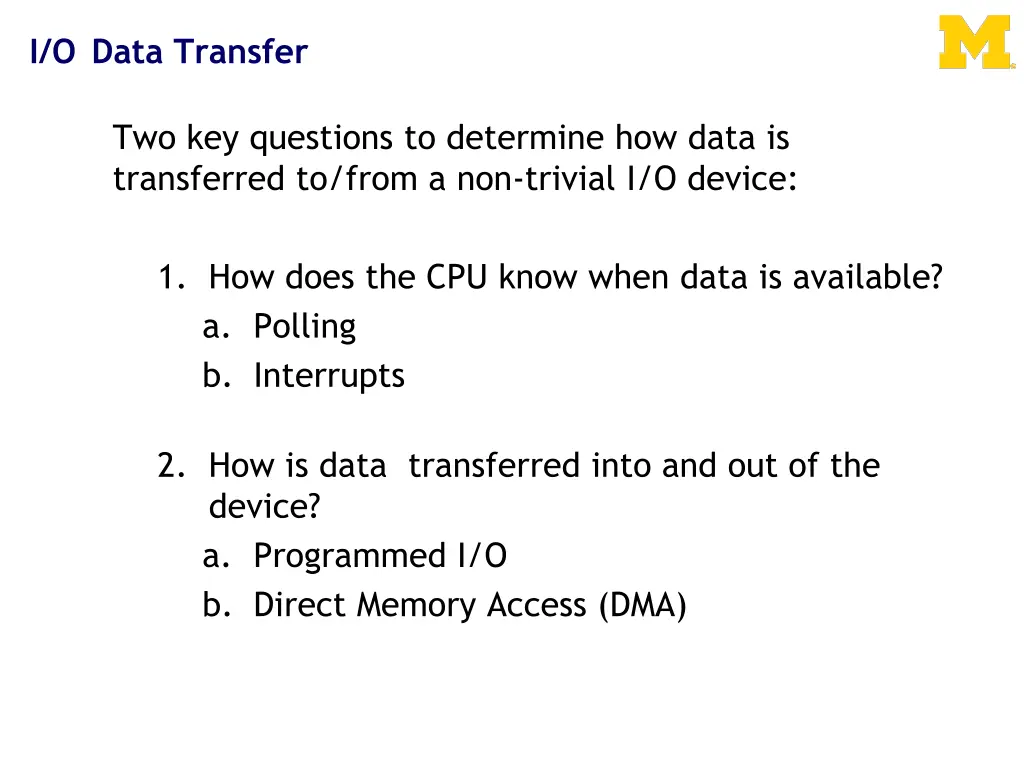 i o data transfer
