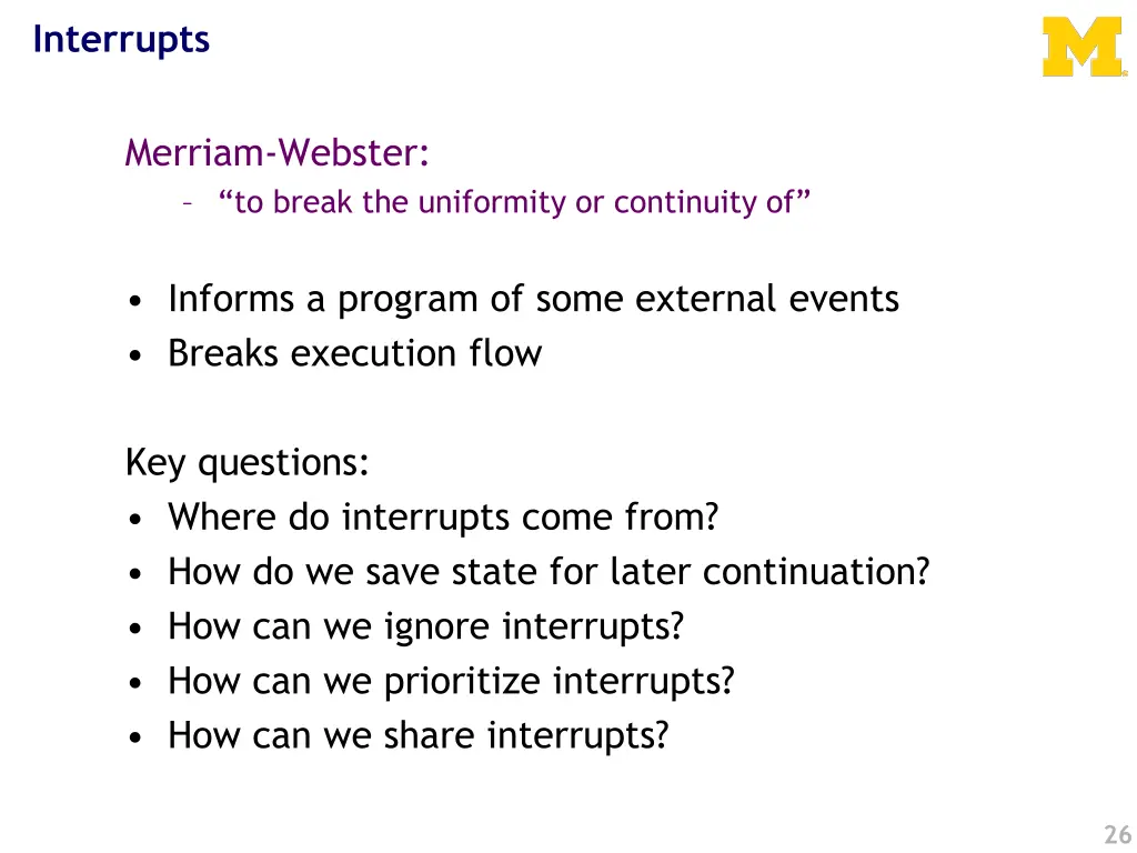 interrupts