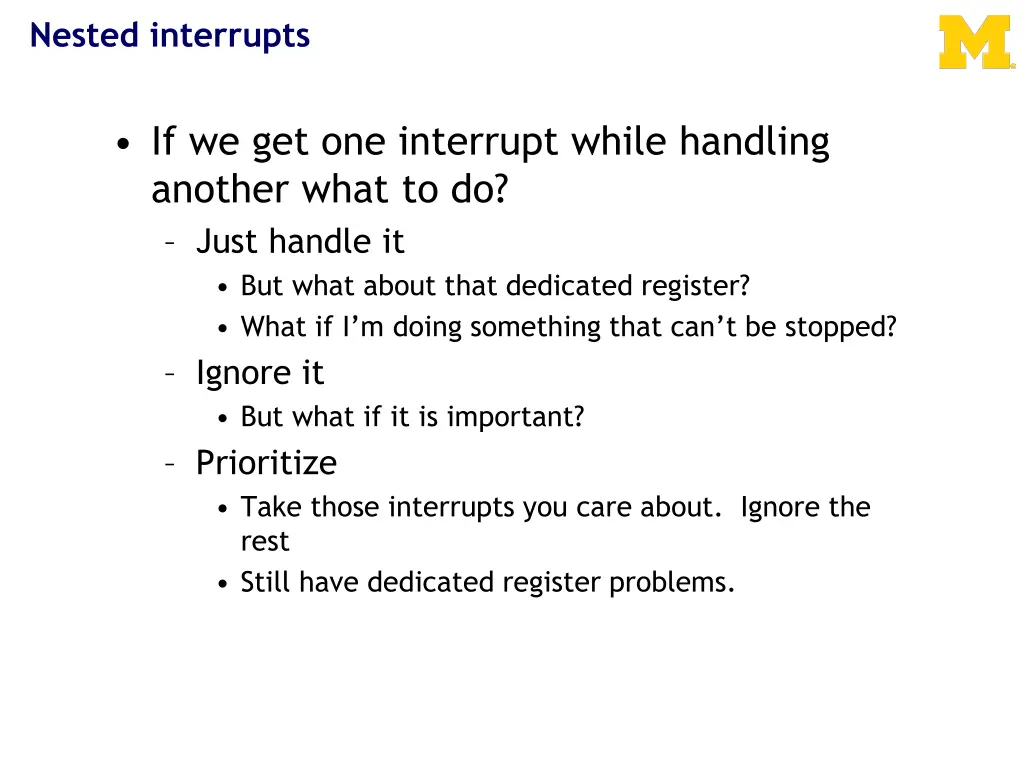 nested interrupts